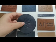 Black Label Logo Embossed Leather Patches For Jeans / Clothes