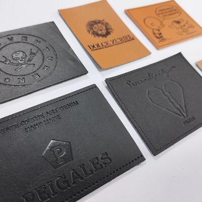Wholesale Customize Embossed Leather Patch  PU Leather Patches Embossed Garment Labels